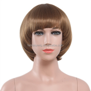 8inch Bob Smooth Mushroom Short Style Cheap Kids Synthetic Hair Wigs For Costume