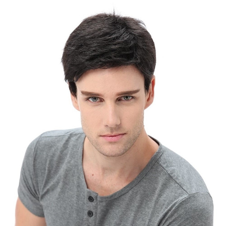 Synthetic Full Wig Wholesale German Synthetic Short Fiber Hair Wigs Men