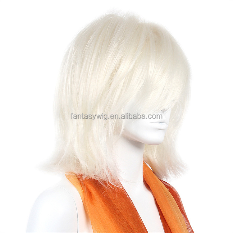 ST Guangzhou Cheap Wigs Wholesale Ombre Blonde Short Wig Mannequin Head Medium Short Wavy Synthetic Wigs For Display