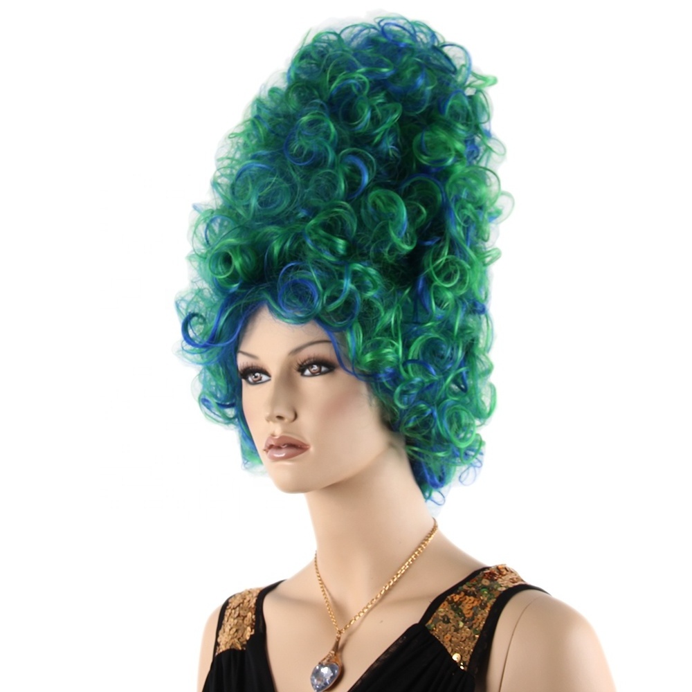 Costume Cosplay Party Wig Wholesale High Quality Curly Green Beehive Green Curly Wig For Party