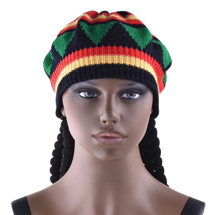 Wholesale 37inch Jamaican Rasta Dreadlock Men Wig Braided Rasta Cosplay Party Hat Wigs For Men