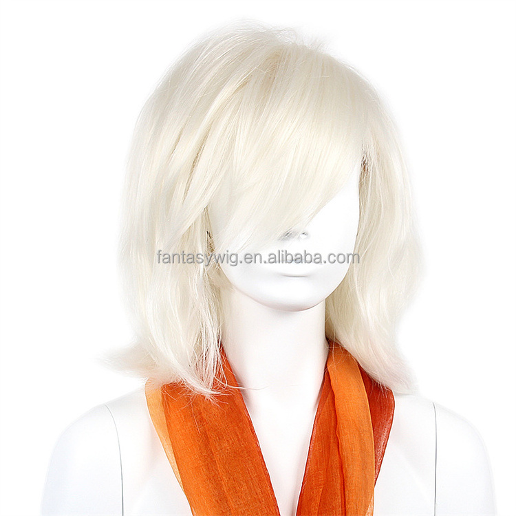 ST Guangzhou Cheap Wigs Wholesale Ombre Blonde Short Wig Mannequin Head Medium Short Wavy Synthetic Wigs For Display