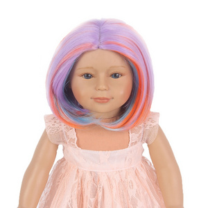 Baby Short Bob Doll wig Japanese Heat Resistant Synthetic Fiber Wigs For 18" American Girl Doll Wigs