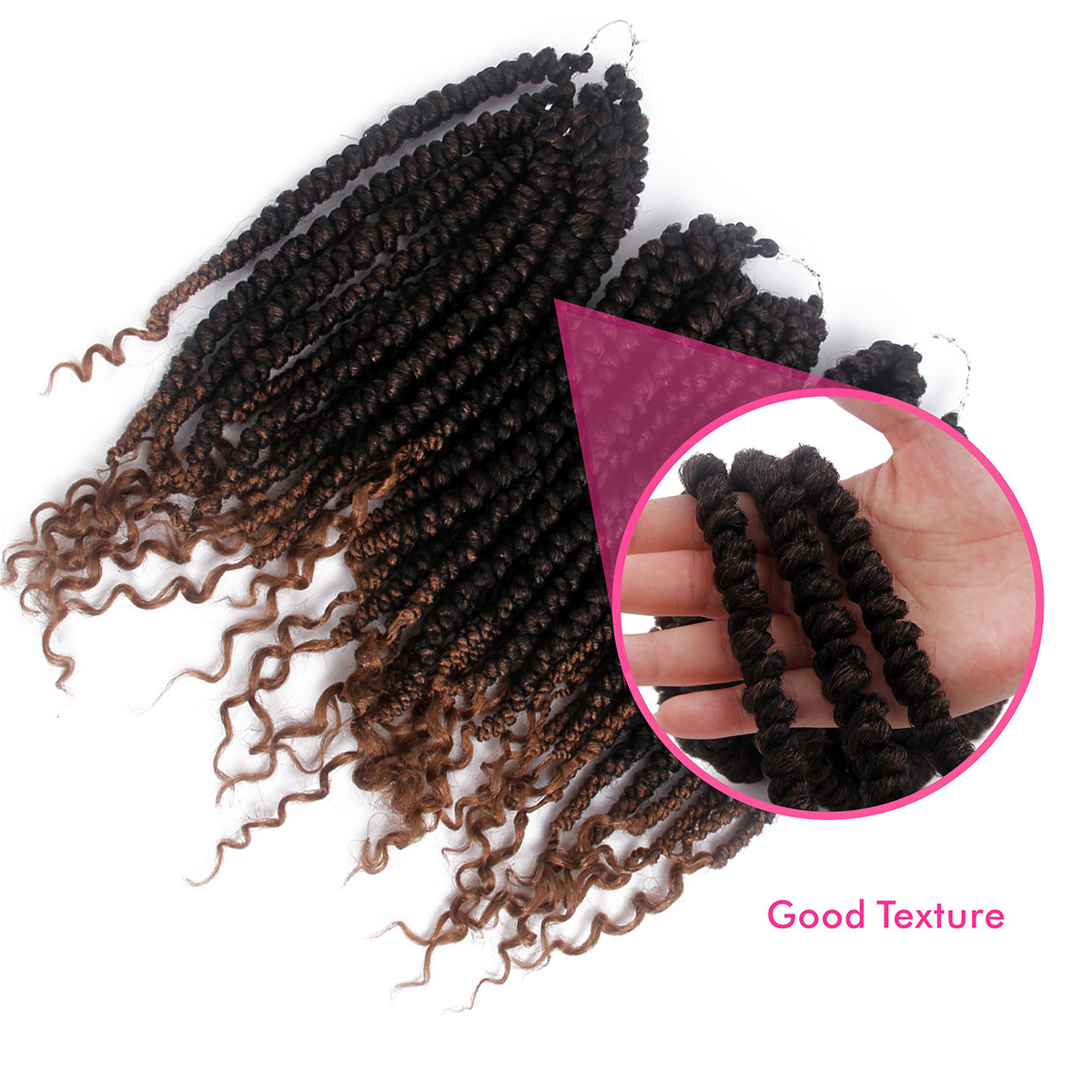 Wholesale ombre 12 inch afro kinky braids crochet extension hair braiding spring twist hair