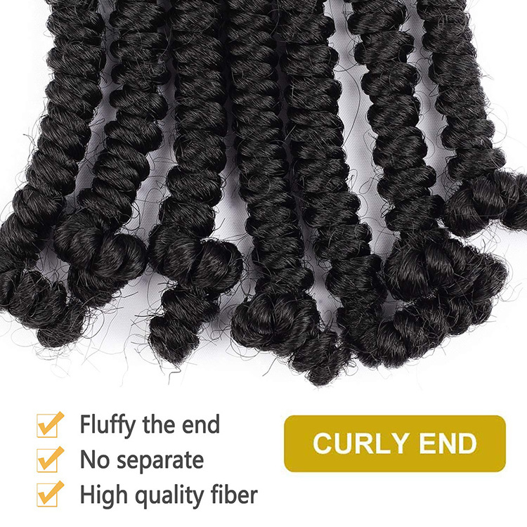 Natual Black 8inch Short Afro Twist Braid For Hair Extension High Temperature Fiber Synthetic Nubian Bulk Hair Senegalese Twist