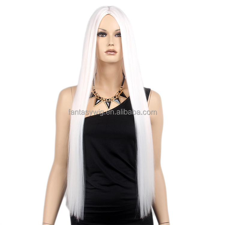 ST Guangzhou Factory Wholesale Cheap Wigs Super Long Wigs Straight White Wigs Synthetic Hair Display Mannequin Head