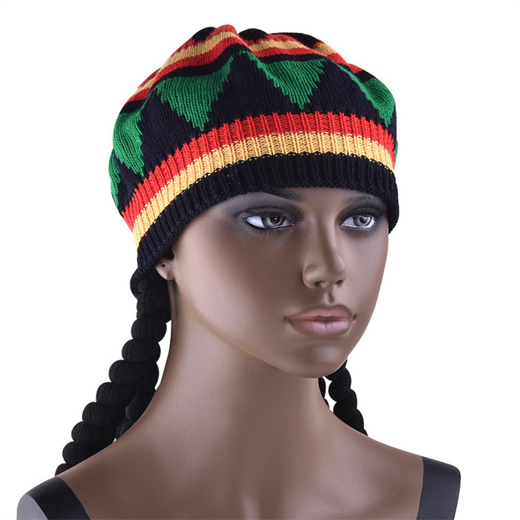 Wholesale 37inch Jamaican Rasta Dreadlock Men Wig Braided Rasta Cosplay Party Hat Wigs For Men