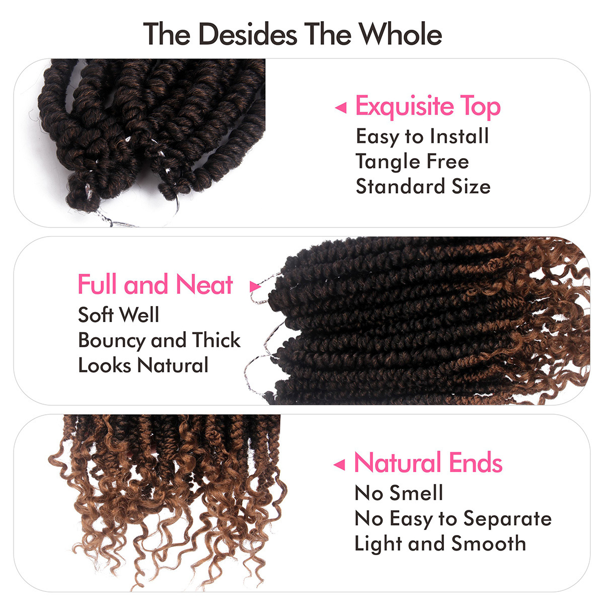 Wholesale ombre 12 inch afro kinky braids crochet extension hair braiding spring twist hair