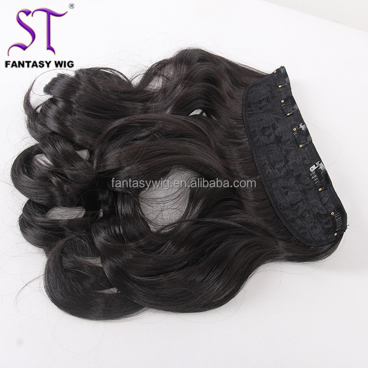 St Factory Low Price Wholesale China Black Kinky Twist Synthetic Hair One Piece 5 Clip In Hair Extensions