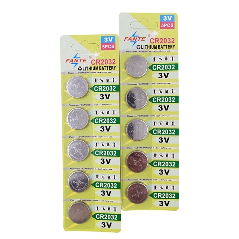 Hot Selling 5pcc/Blistar Card CR 2032 Primary Lithium LimnO2 3v 3.0 Volt Coin Button Cell Battery Cr2032 For Car Key