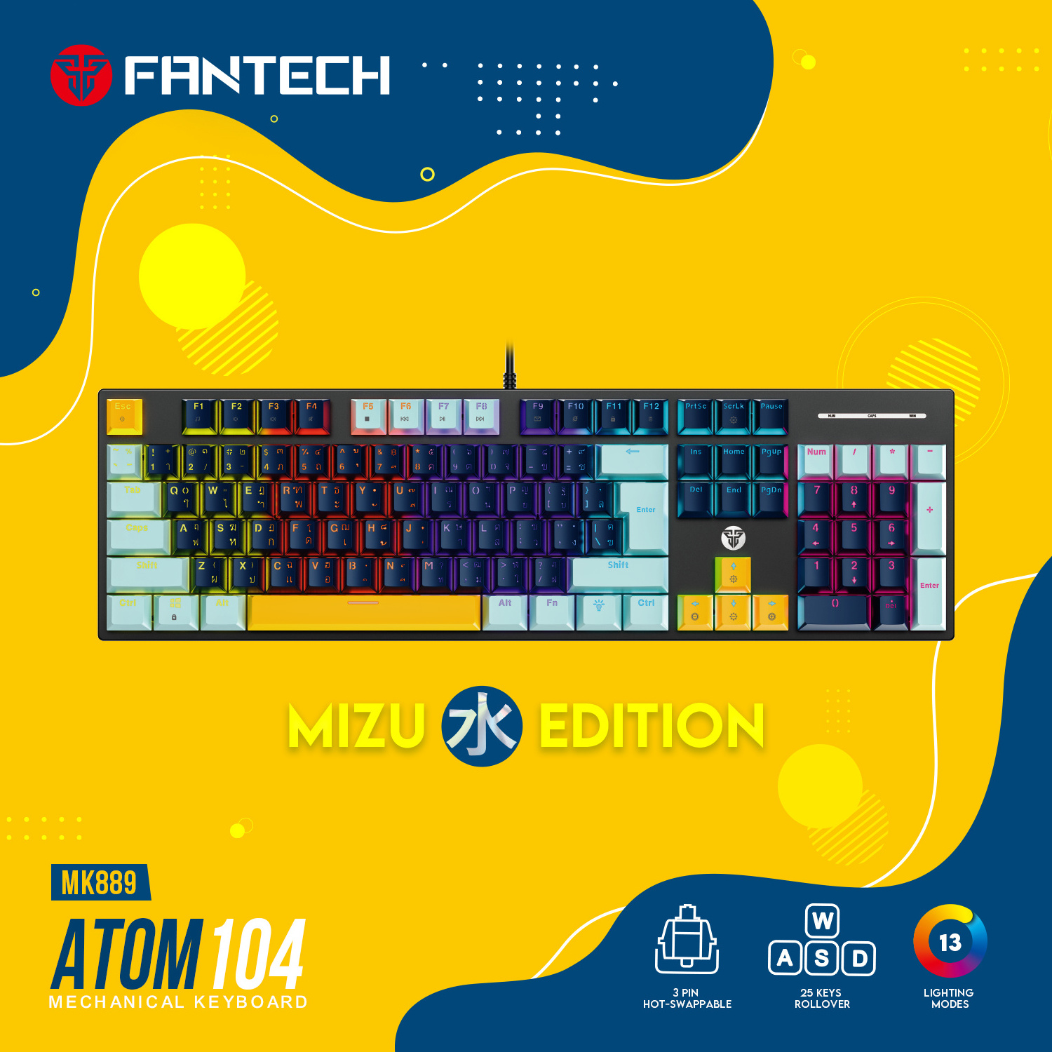 New Arrival 68 Keys Bluetooth Gaming Keyboard RGB Backlit Outemu Axis Red Switch 65% Wireless Mechanical Keyboard