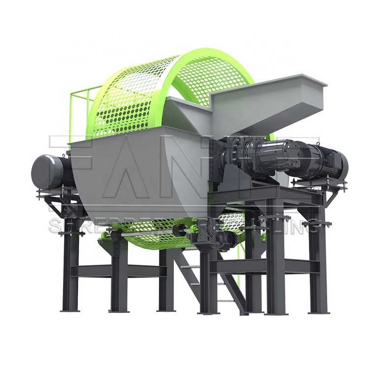 FANTE Industrial 5t/h Rubber Tires Shredder Waste Old Truck Tire Crushing Machine Tyre Shredder For Sale