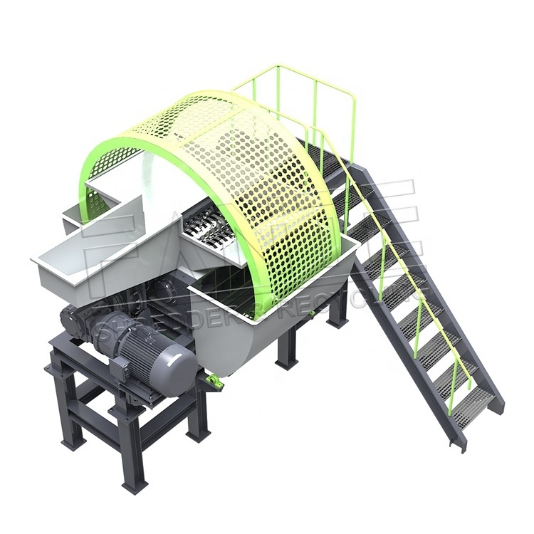 FANTE Industrial 5t/h Rubber Tires Shredder Waste Old Truck Tire Crushing Machine Tyre Shredder For Sale