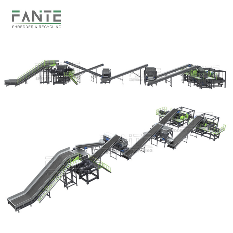 Fante Automatic Used Crumb Rubber Recycle Production Line Car Tyre Waste Tire Recycling Line