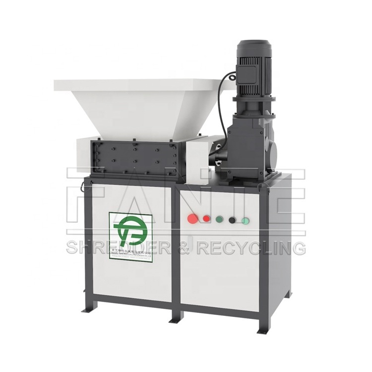 Plastic Recycling Mini Double Shaft Garbage Scrap Shredder 300 Model Metal Small Plastic Shredder