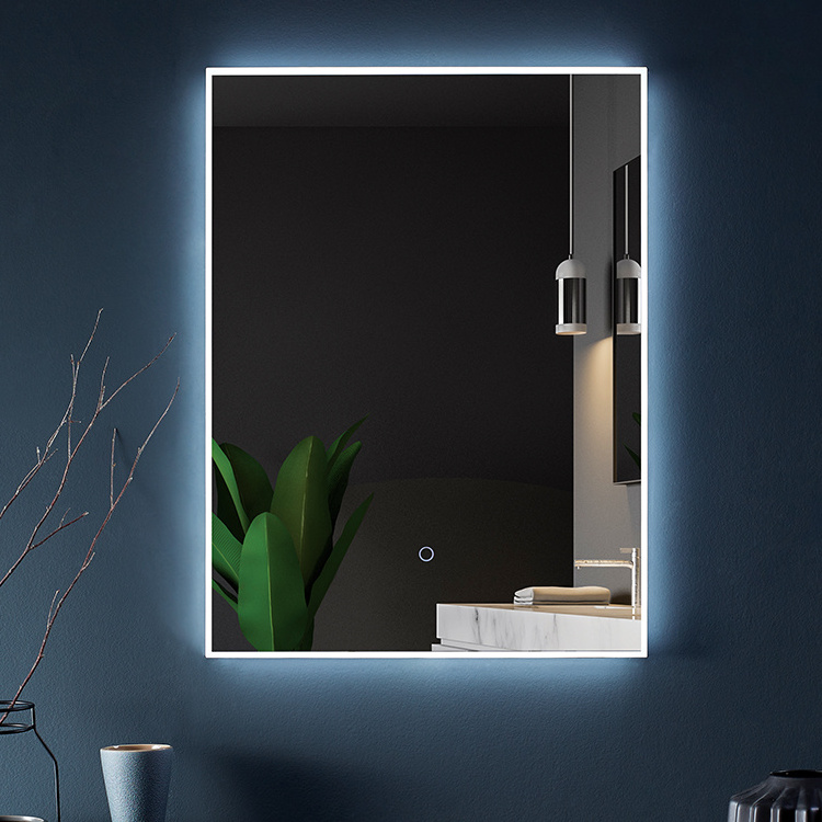 Frameless Touch Sensor Bluetooth Decorative Wall Mounted Smart Bathroom Mirror With Led Light