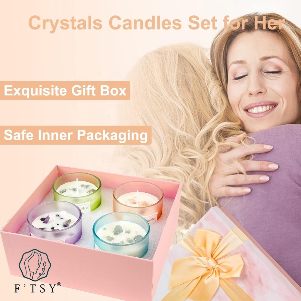 2024 New Arrived Crystal Candles Home Office Decorative Soy Flower Fragrance Crystal Scented Candle