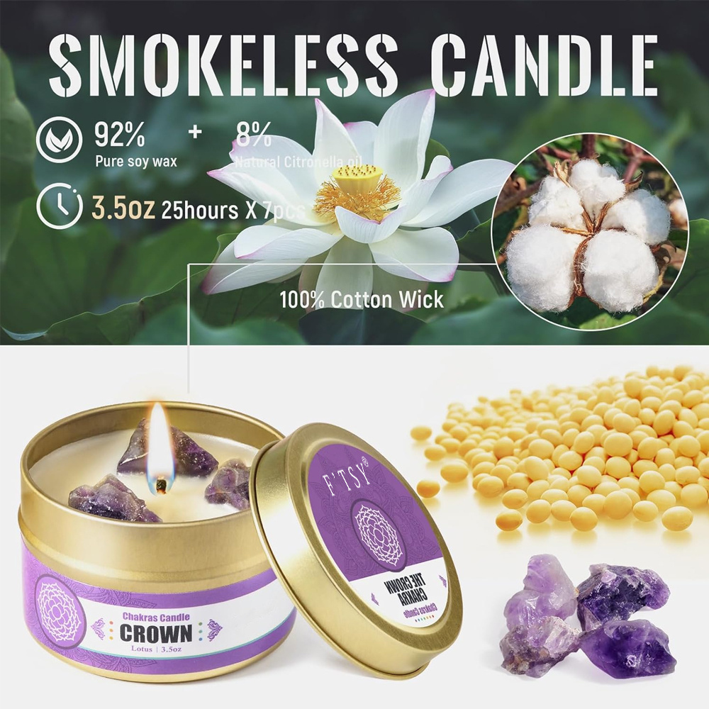 Relaxing Luxury Home  Chakra Candles Aroma Healing Scented Candles Chakra Candles