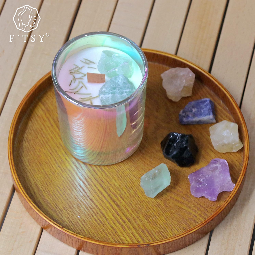 Long Lasting Laser Jar Essential Oil Crystal Candle Create Serene Atmosphere Natural Scents