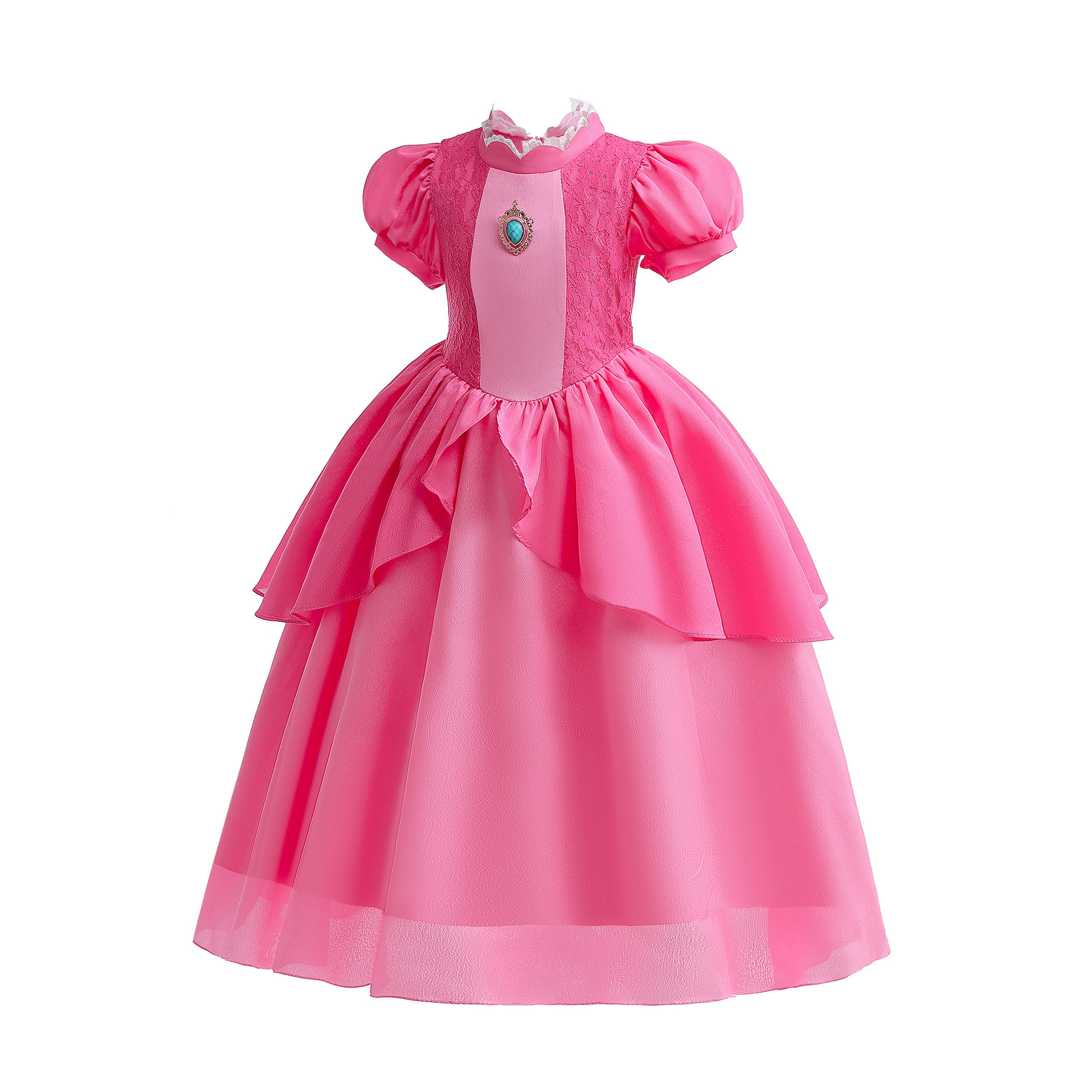 Character Princess Cosplay Royal Pink Yarn Dress Costume Hot Sale Cartoon Costumes