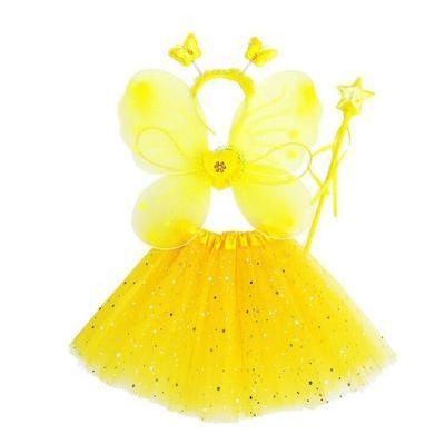 Butterfly Wing 4pcs Per Set Girl Tutu Party Stage Show Cosplay Costume Dress With Headband Wand