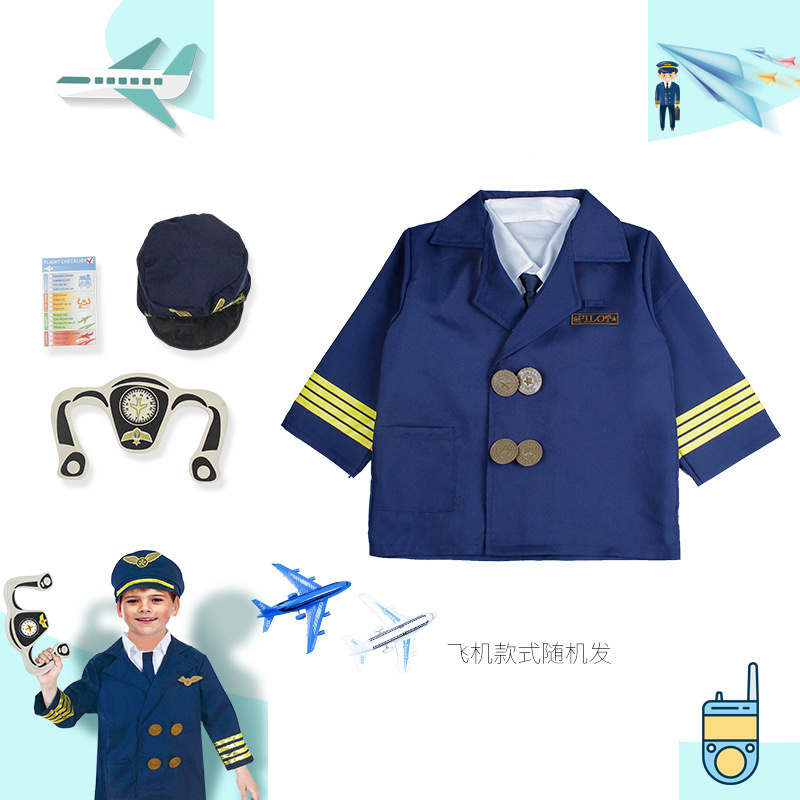 Halloween Party Role Play Children Doctor Cosplay Clothing Set Cook Fireman Pilot Policeman Costumes