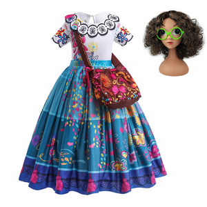 Fancy Kids Girls Encanto Dresses Cosplay Mirabel Costumes Princess Party Clothes Children Carnival Encanto Dress