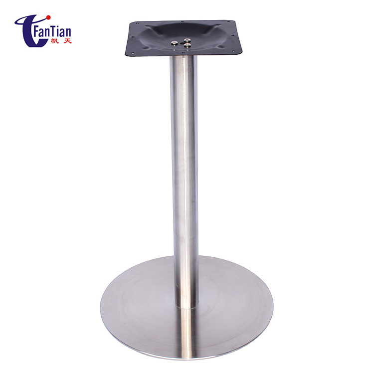 Hot sale Restaurant Pedestal 201# stainless steel Round Dining Table legs wiht silver color