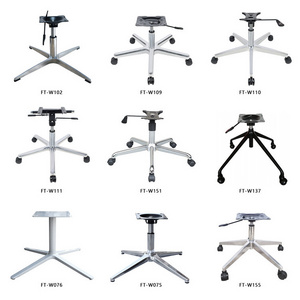 Wholesale Furniture Chair Legs Adjustable Aluminum Alloy Metal Iron Swivel Office Chair Base