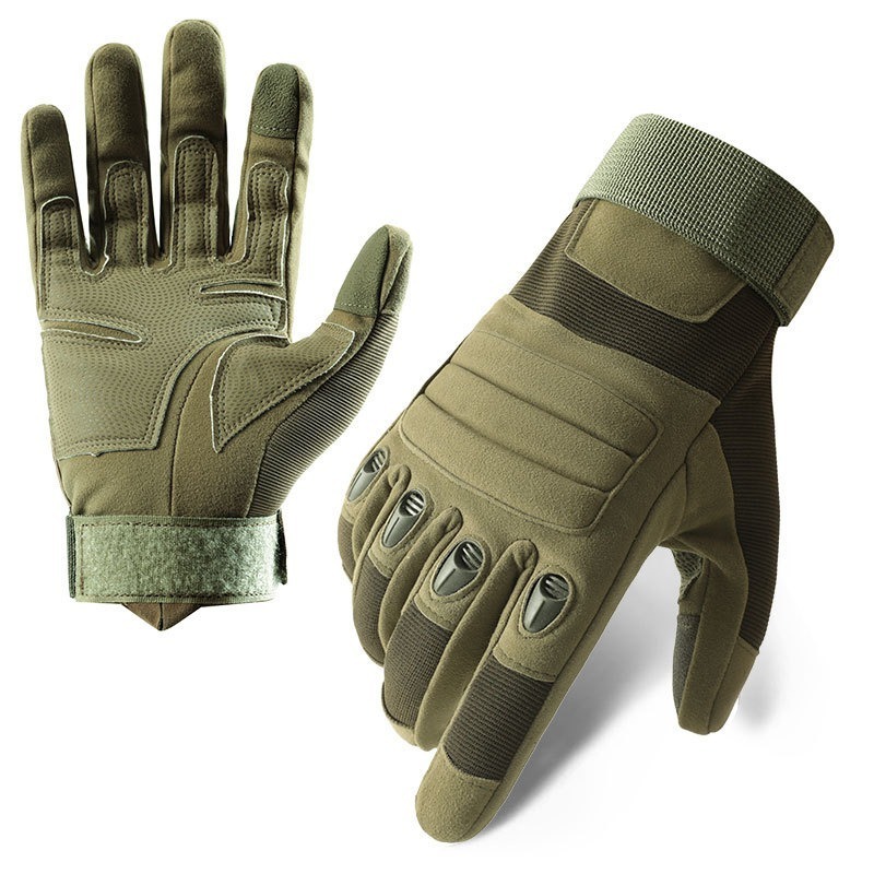 Heavy Duty Tactical Long Finger Non-Slip Gloves  Black Waterproof Wholesale Unisex Breathable