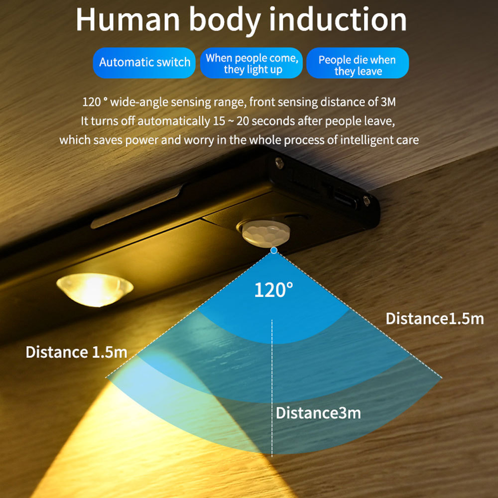 Motion Sensor LED Light for Kitchen Wardrobe Cabinet Lighting 20cm/30cm/40cm Aluminum LED Cabinet Sensor Light