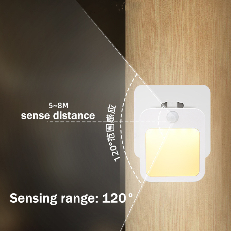 Motion Sensor LED Night Light EU/US Plug Dimmable Cabinet Light for Baby Bedside Bedroom Hallway Wireless Night Light