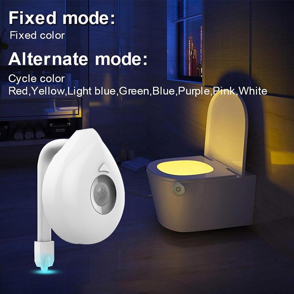 Hanging 8-color infrared human body sensor toilet lid light bathroom toilet LED night light