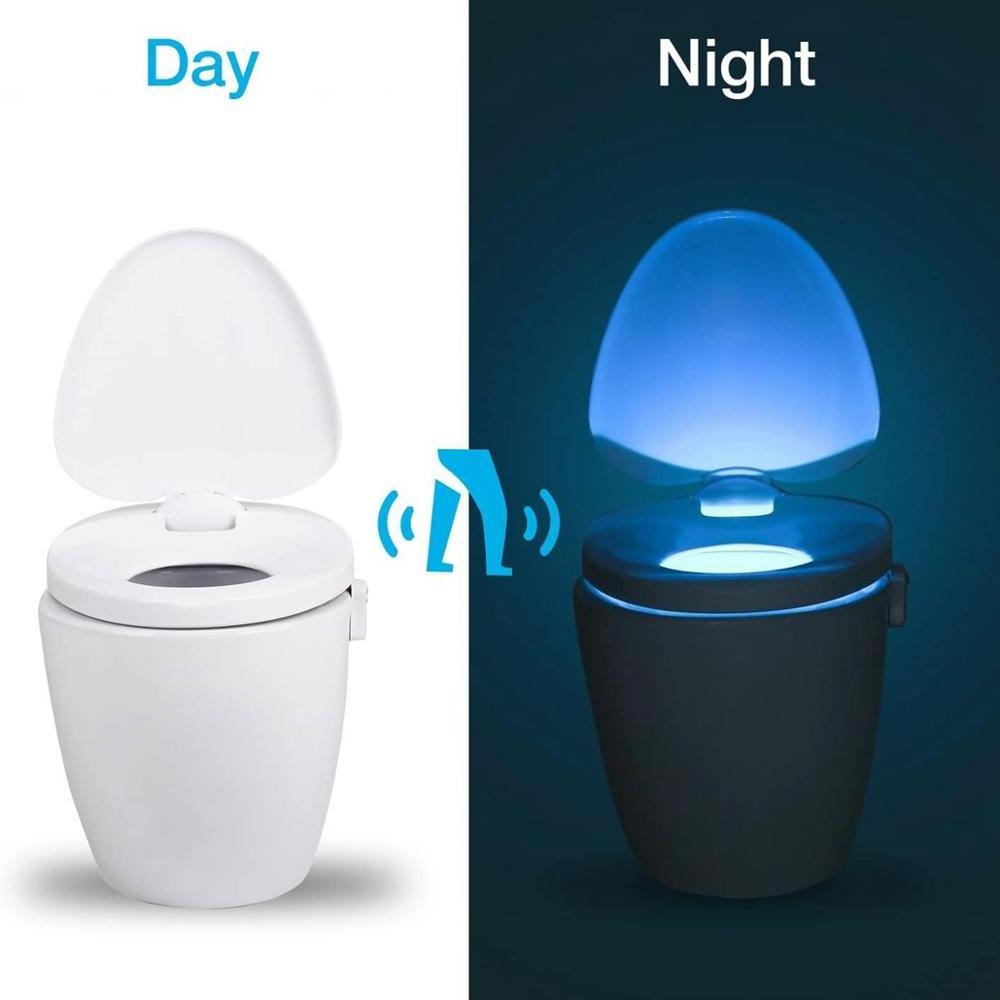 Hanging 8-color infrared human body sensor toilet lid light bathroom toilet LED night light