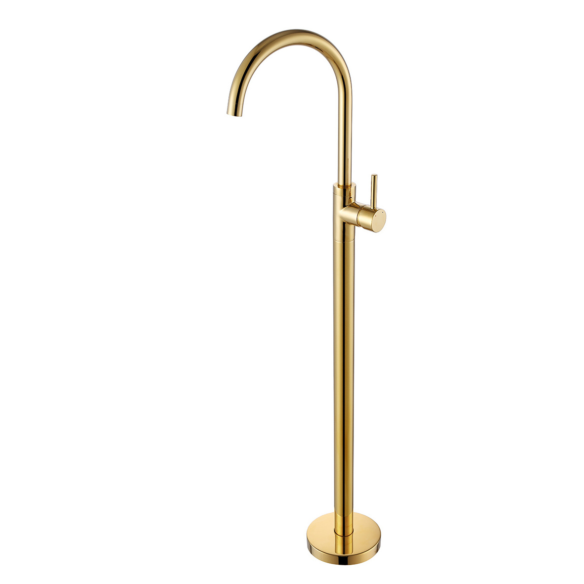 Fanwin Luxury Bath floor mounted style Golden Floor Standing Bathroom Bathtub Faucet