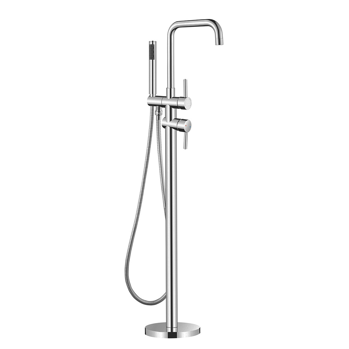 Fanwin floor standing Brass bathtub faucet set bathroom brass chrome plated tub faucet with hand shower