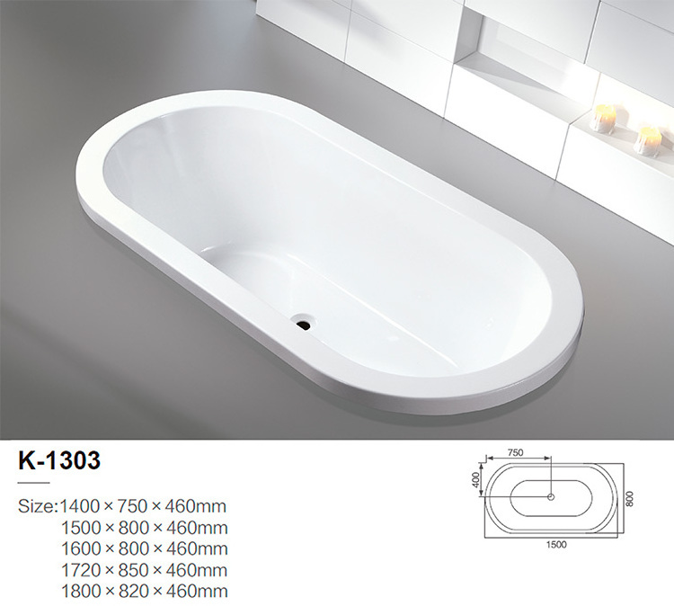 Fanwin Customized Bathroom Modern Bathtub Home Steam Bath Surface Resin Solid Acrylic Innovative Tub Wall Bathtub