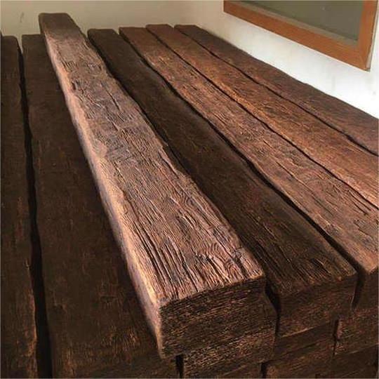 Lightweight building material new design waterproof polyurethane foam faux wood beam ceiling fixing for home