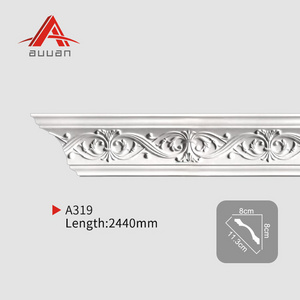 High density interior primed white decorative polyurethane foam pu cornice interior decoration ceiling trim