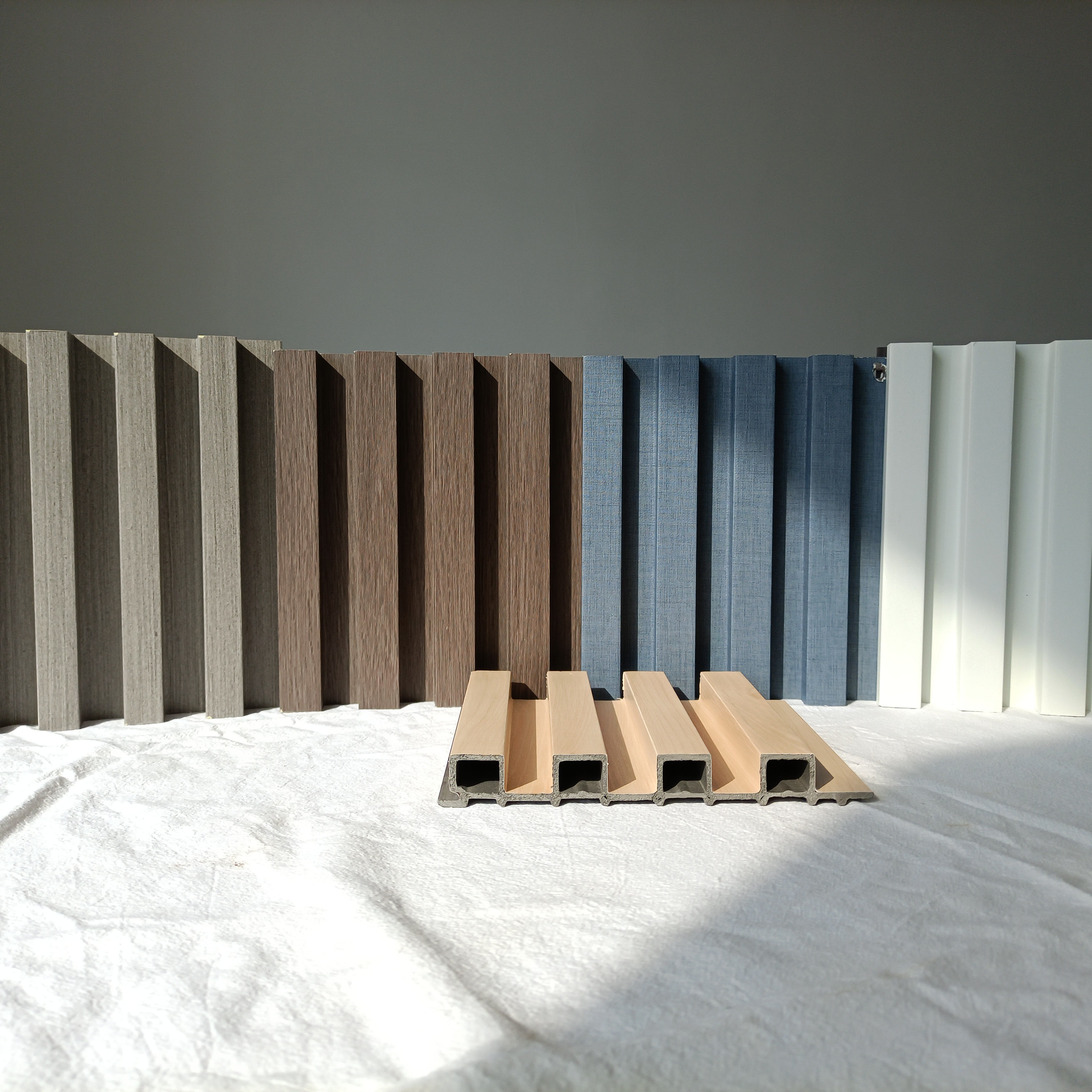 Interior Pvc Wall Panel 3d Fluted Cladding Wood Veneers Bamboo Charcoal Wood Veneers Wpc Wall Panel