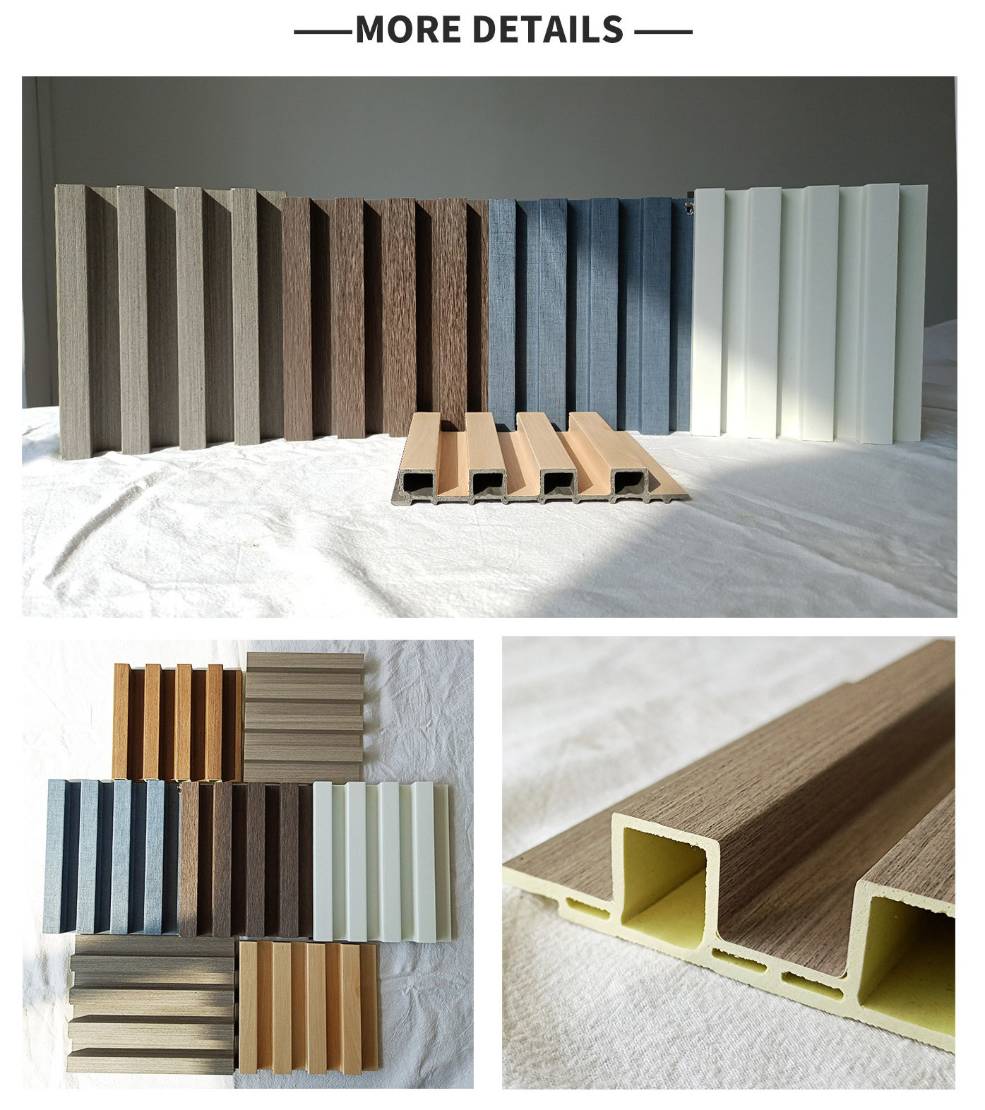 Interior Pvc Wall Panel 3d Fluted Cladding Wood Veneers Bamboo Charcoal ...