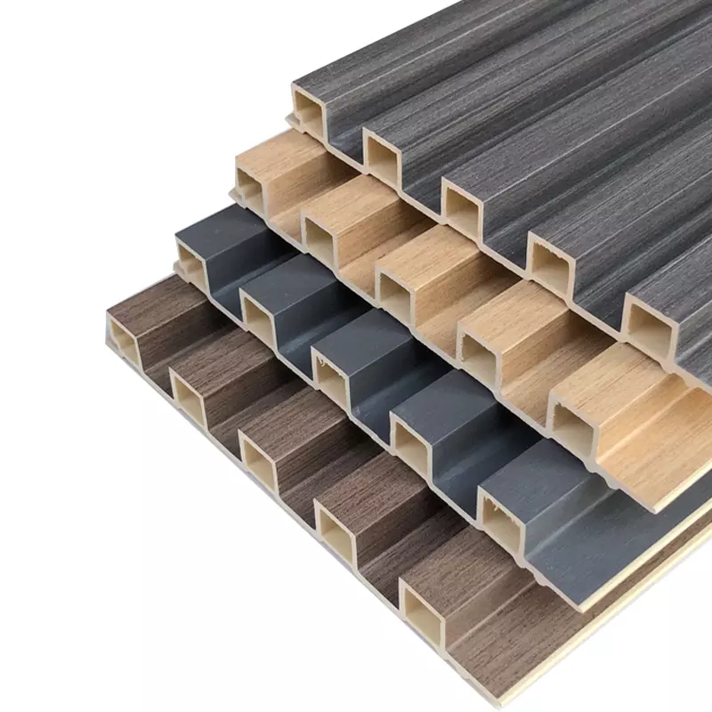 Interior Pvc Wall Panel 3d Fluted Cladding Wood Veneers Bamboo Charcoal ...