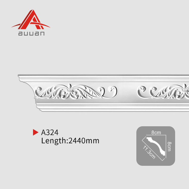 High density interior primed white decorative polyurethane foam pu cornice interior decoration ceiling trim