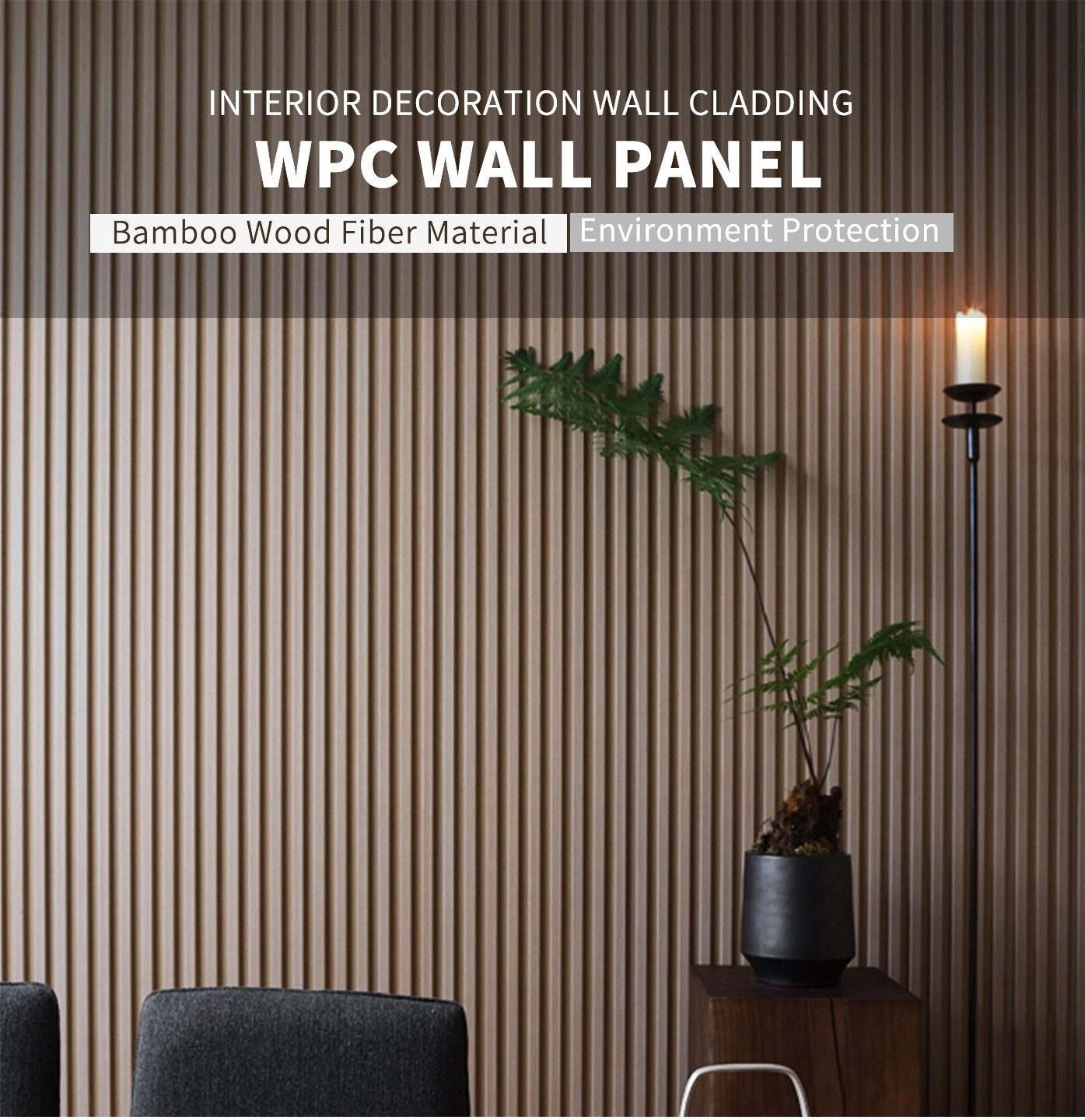 Interior Pvc Wall Panel 3d Fluted Cladding Wood Veneers Bamboo Charcoal ...