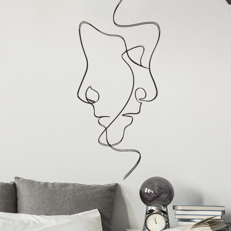 Artistic lines for men and women, INS style bedroom entrance, commercial wall beautification and decoration wall stickers