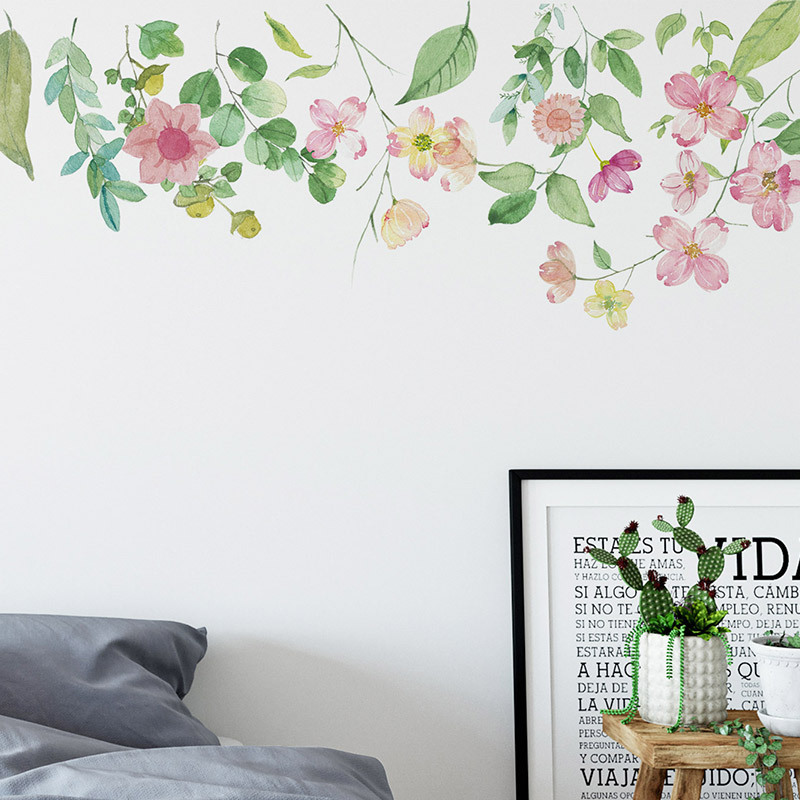 Removable Peel and Stick Art Murals for Kids Room Nursery Classroom Bedroom Living Room Home Decor Flowers Vines Wall Decals