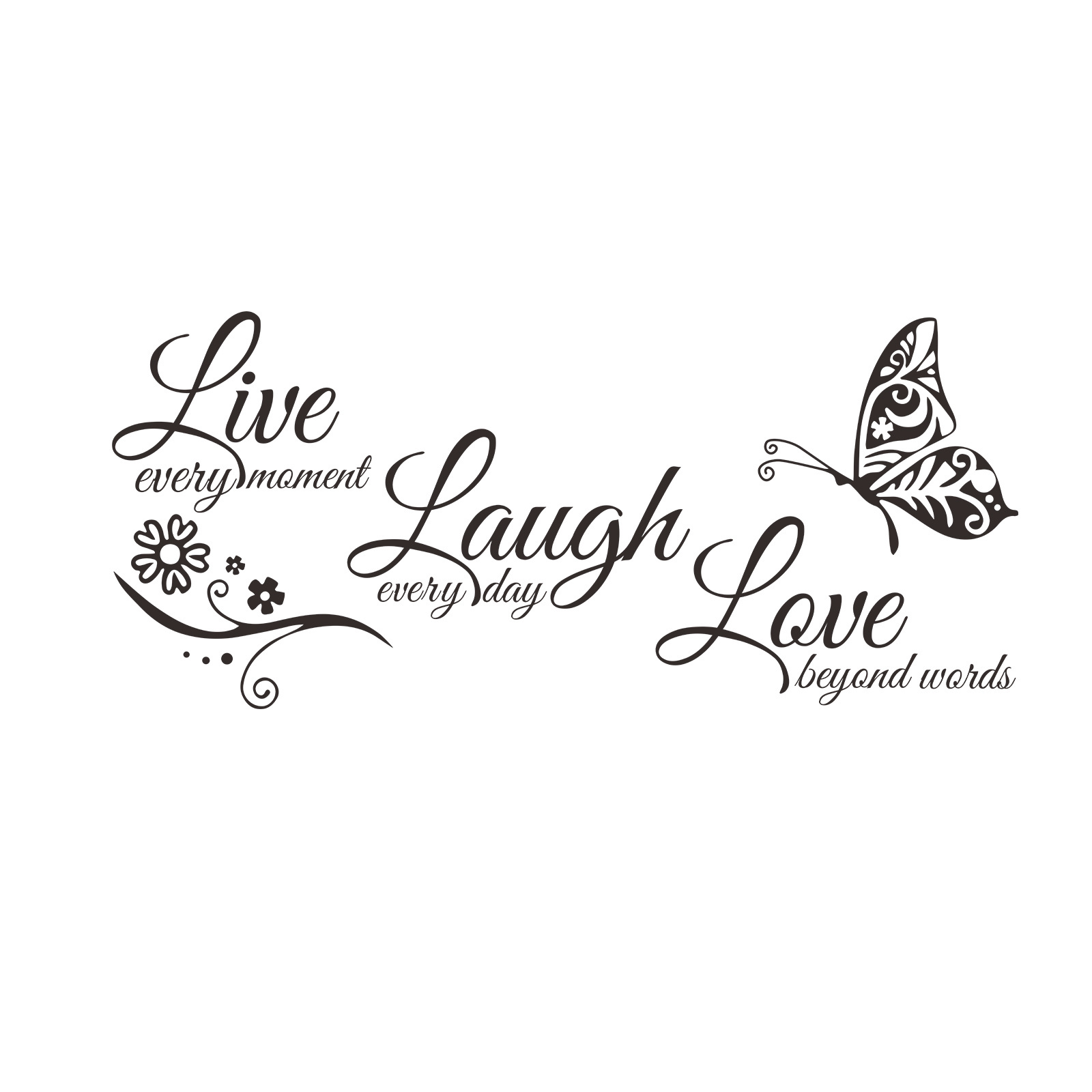 Wall sticker of English proverbs Live Laugh Love Bedroom Living Room Decoration Family Inspirational Wall Stickers Quotes