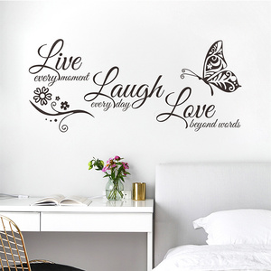 Wall sticker of English proverbs Live Laugh Love Bedroom Living Room Decoration Family Inspirational Wall Stickers Quotes