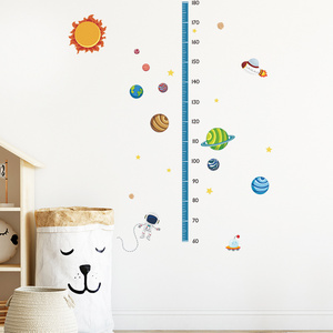 Cartoon Sun Planet Astronaut Height measurement wall sticker Children's Bedroom  sticker sheets