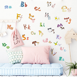 Cartoon Children's 26 Alphabet Living room bedroom children's room kindergarten classroom wall decoration self-adhesive stickers